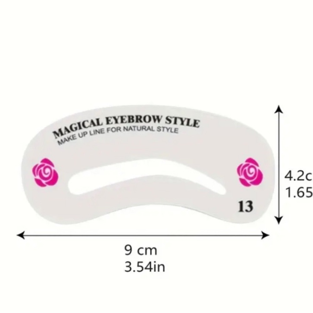 Eyebrow Stencil with Pink Rose Design 5pcs set